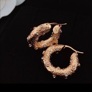 Celine golden plated earrings with pearls